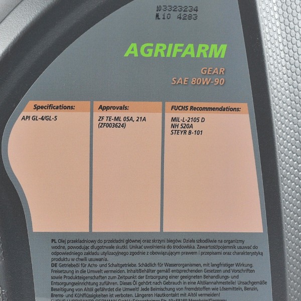 Prevodový olej Fuchs Agrifarm GEAR 80W90