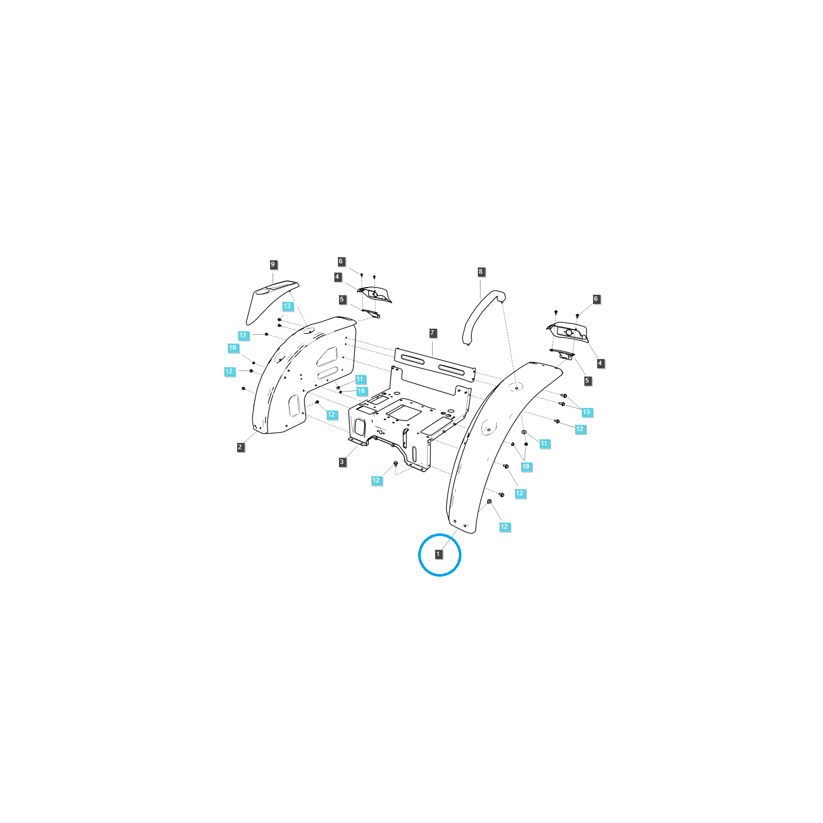 Left fender for tractors / G870 / LS Tractor / no. 40027844