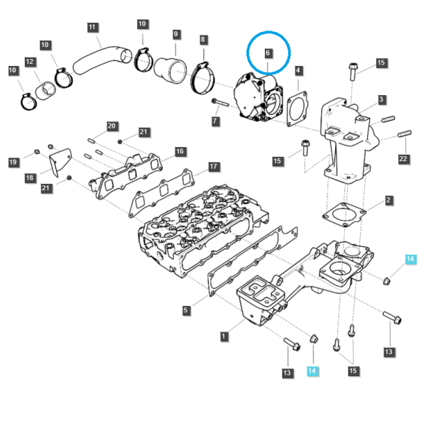 Przepustnica ACV / EGQ160 / MT5.73 / MT5.68 / XU6158 / XU6168 / LS Tractor / nr 40265758