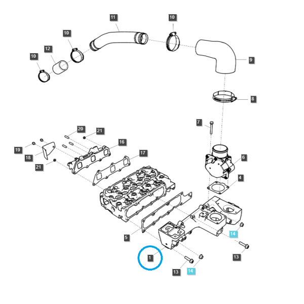 Ansaugkrümmer / Q160 / LS Traktor / Nr. 40446951