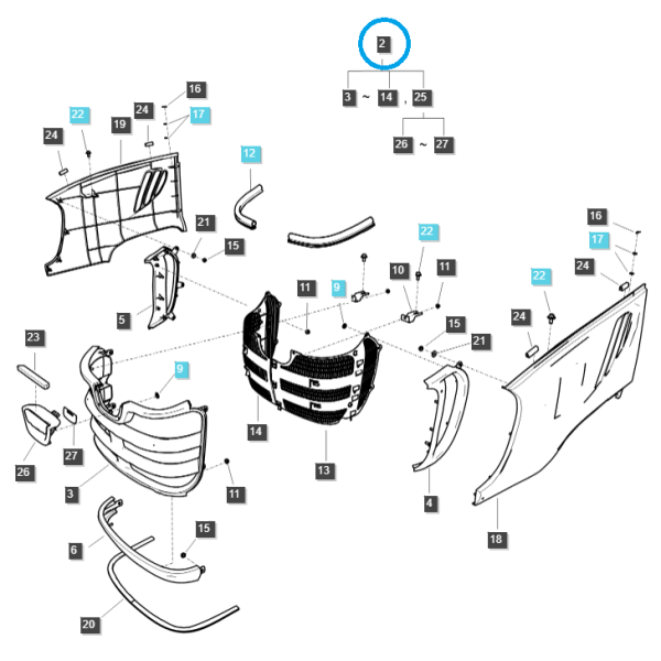 Dummy / kompletný gril / G830 / LS Traktor / č