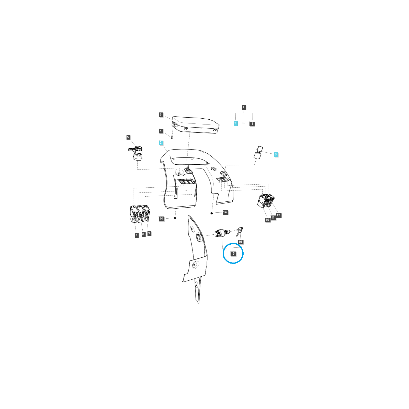 Spínač zapalování / TRG750 / LS Traktor / č. 40309985