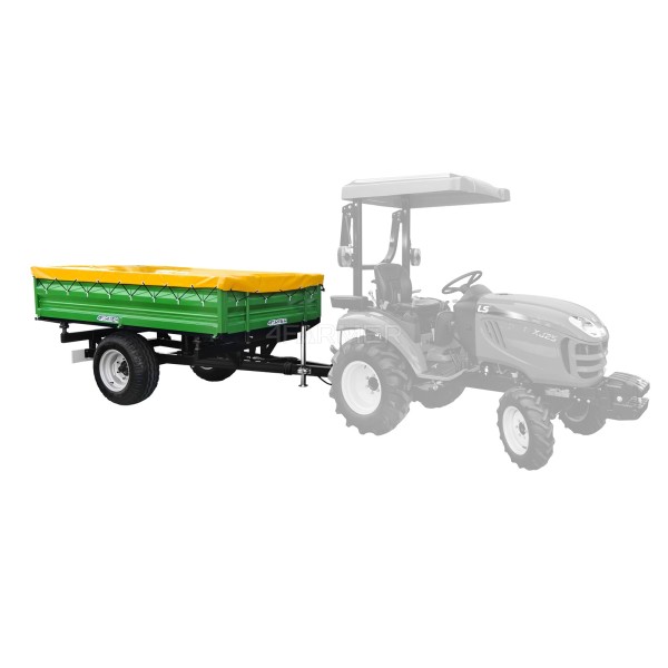 Remorque agricole à un essieu 2,5T avec benne basculante + bâche 4FARMER