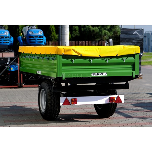 Przyczepa rolnicza jednoosiowa 2.5T z kiprem  + plandeka 4FARMER