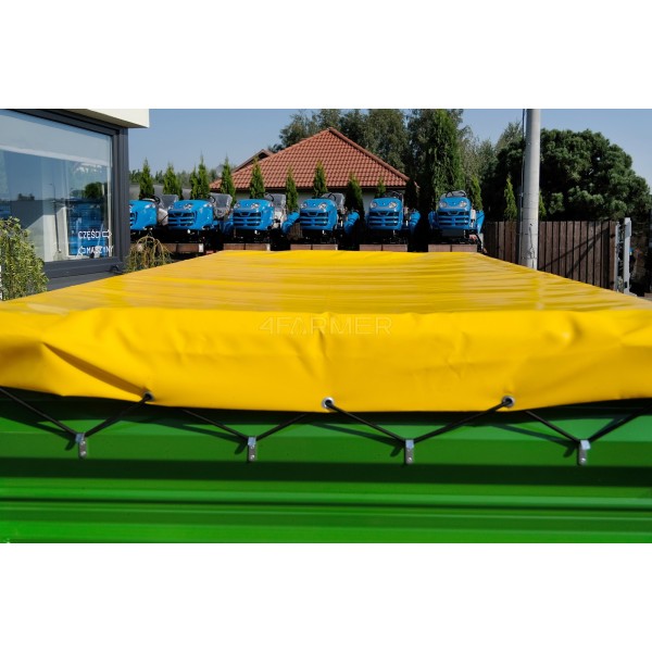 Przyczepa rolnicza jednoosiowa 2.5T z kiprem  + plandeka 4FARMER