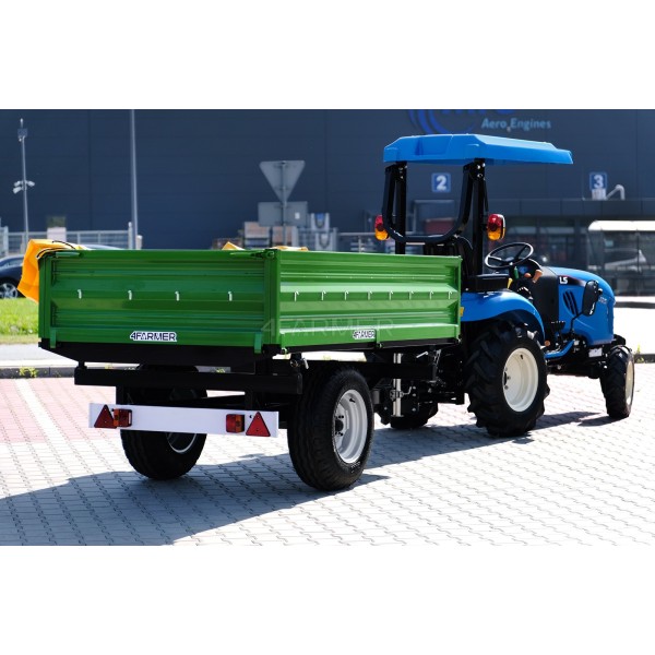 Przyczepa rolnicza jednoosiowa 2.5T z kiprem  + plandeka 4FARMER