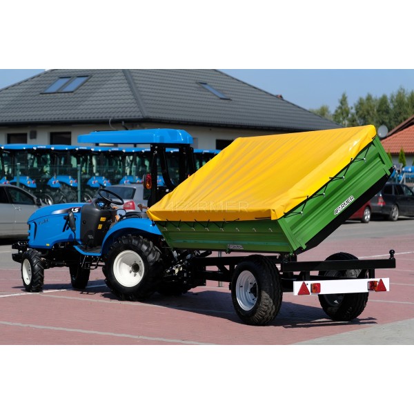 Remorque agricole à un essieu 2,5T avec benne basculante + bâche 4FARMER