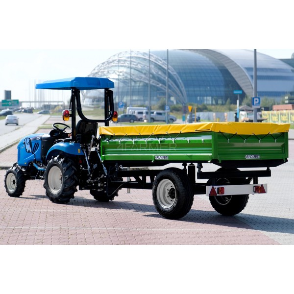 Remorque agricole à un essieu 2,5T avec benne basculante + bâche 4FARMER