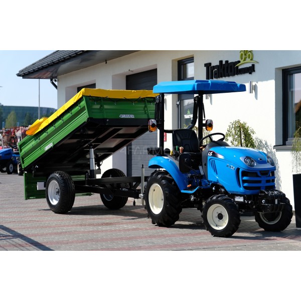Przyczepa rolnicza jednoosiowa 2.5T z kiprem  + plandeka 4FARMER