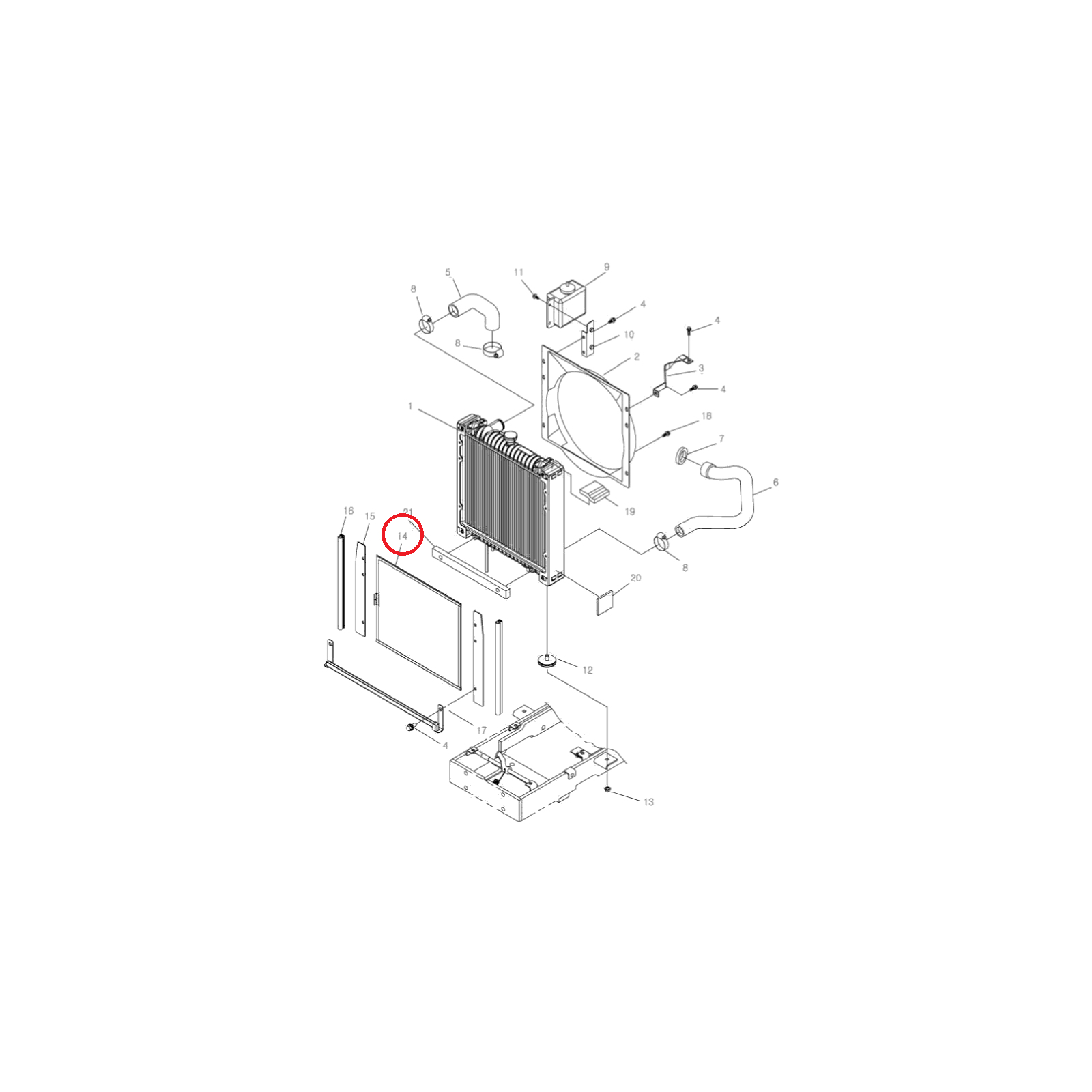 Kühler, Kühlergitter / TRG170 / LS Traktor 40226178