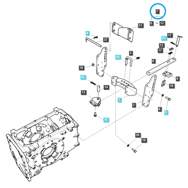 Lower Hitch Drawbar / G891 / LS Tractor 40030442