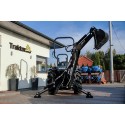 Traktor LS MT3.50 HST s čelným nakladačom LS a bagrom 4FARMER