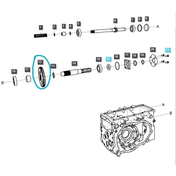 Zapfwelle/Zapfwellenantriebsritzel / TRG287 / Ls Traktor 40009076