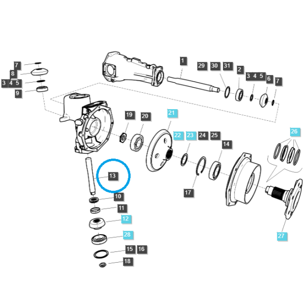 Kloubový hřídel přední nápravy / TRG400 / Ls Traktor 40009096