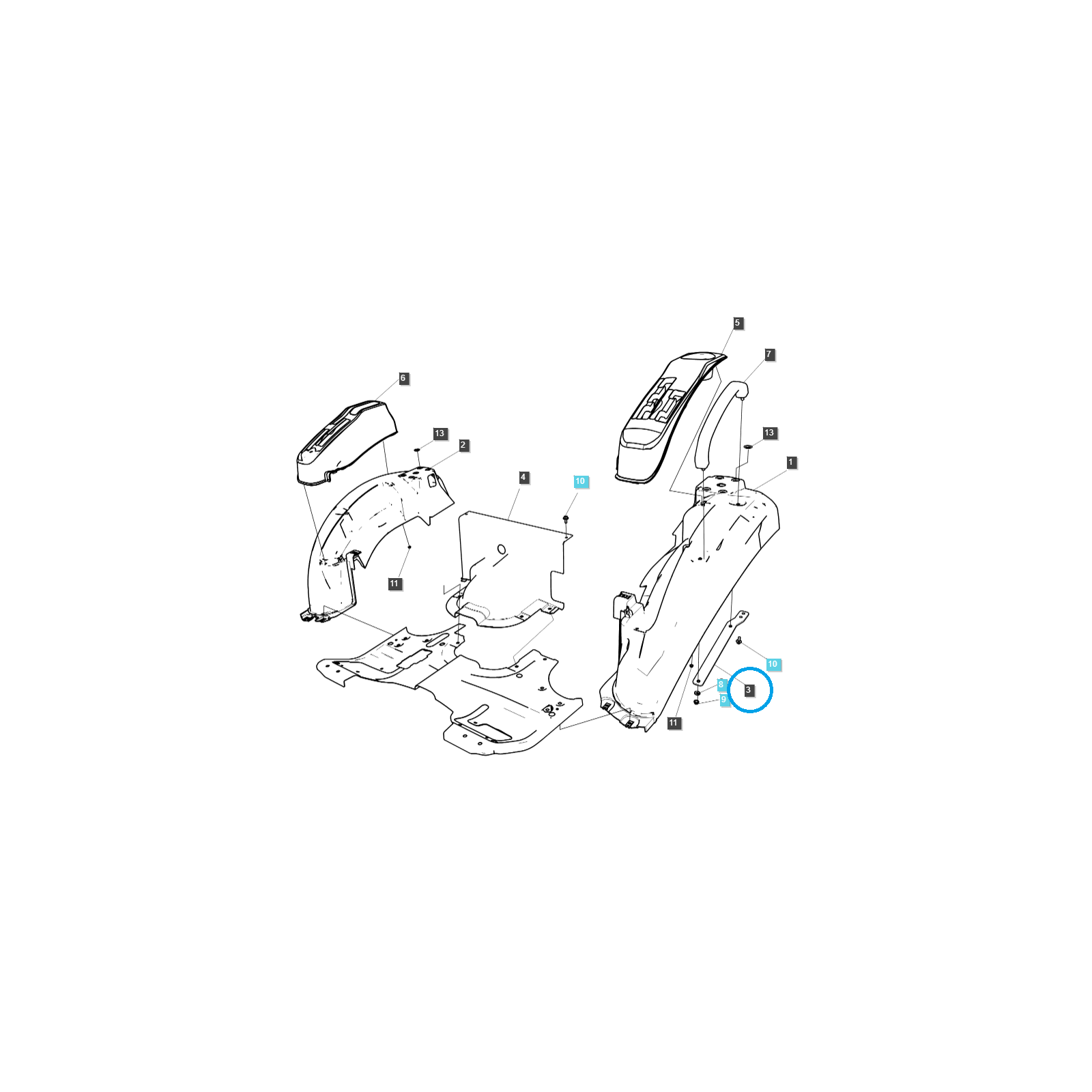 Support de garde-boue/bavette/TRG870/LS Tracteur/n° 40195713