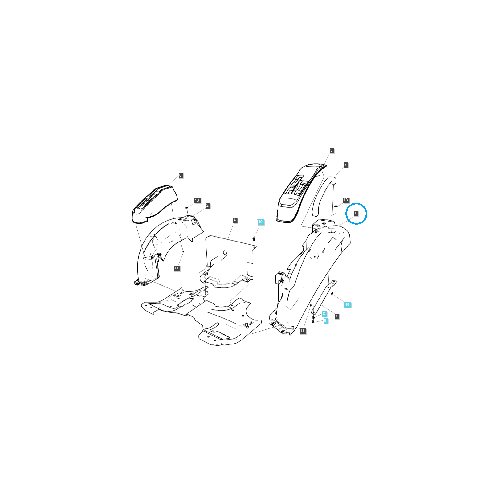 Left fender / G870 / LS Tractor / no. 40202518