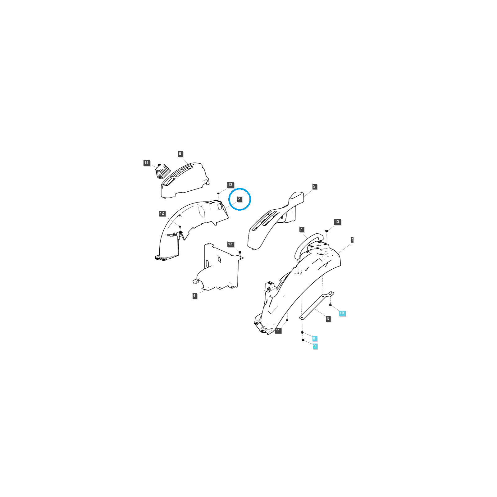 Garde-boue droit / G870 / Tracteur LS / n° 40292182