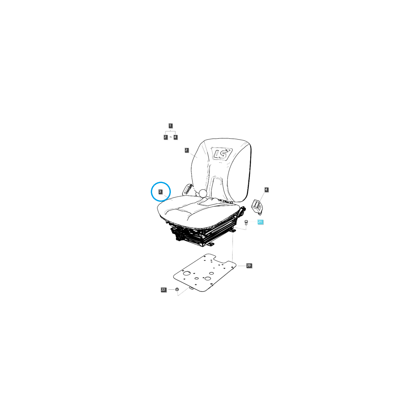 Asiento / G850 / LS Tractor / no 40370531