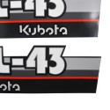 Pegatinas Kubota GL43, Pegatinas para el capó del tractor