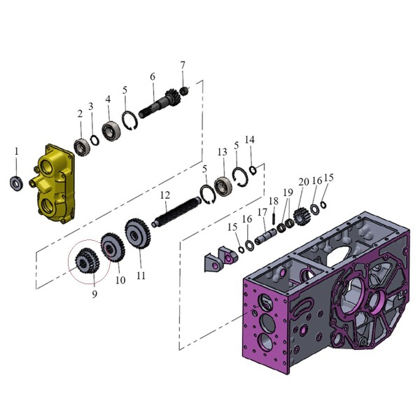 Pignon, 20T, 27T, 13T, BCA11C00190A0, VST Fieldtrac 927D, VST Fieldtrac 180D, VST Fieldtrac 224D, VST Fieldtrac 270D
