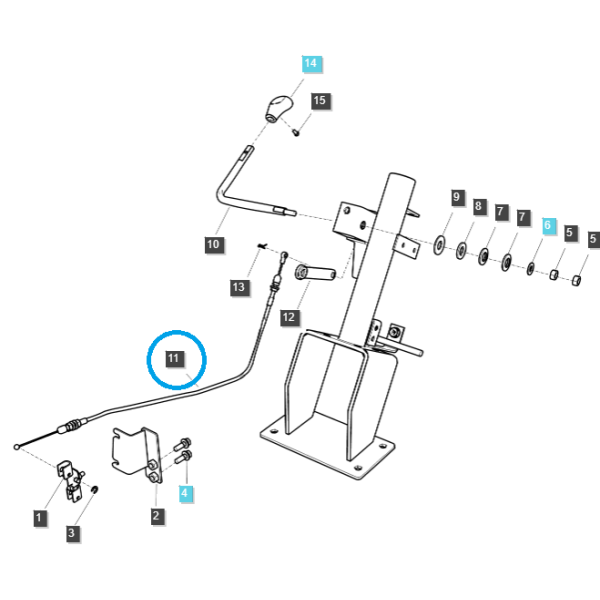 Lanko ručnej plynu / TRG100 / LS Tractor 40415064