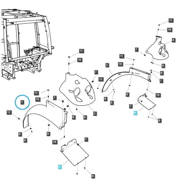 Guardabarros izquierdo / TRG868 / Tractor LS / n.º 40281184