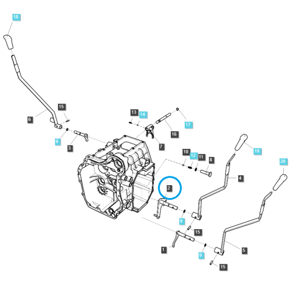 Corredera, horquilla, selector de gama de marchas / TRG291 / Ls Tractor 40195605