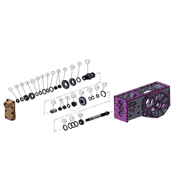 Zębatka, 17T, 26T, BCA11C00290A0, 11351309013, VST Fieldtrac MT180,  VST Fieldtrac MT224, VST Fieldtrac MT270