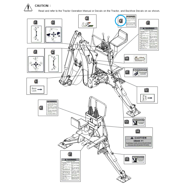 Autocollant d'avertissement / Tracteur LS 40231045