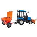 Tracteur LS XJ25 MEC avec cabine, chasse-neige 4FARMER et épandeur de sable Dexwal
