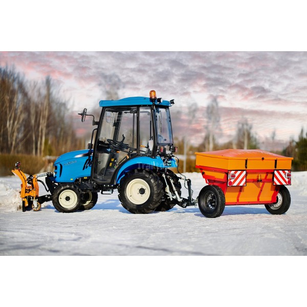 LS Tractor XJ25 MEC with cabin, 4FARMER snow plow and Dexwal sand spreader