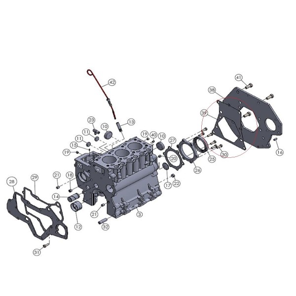 Joint de bloc moteur, Mitsubishi K3C, MM4082161, MGG0000504GA0, VST MT180, VST MT224
