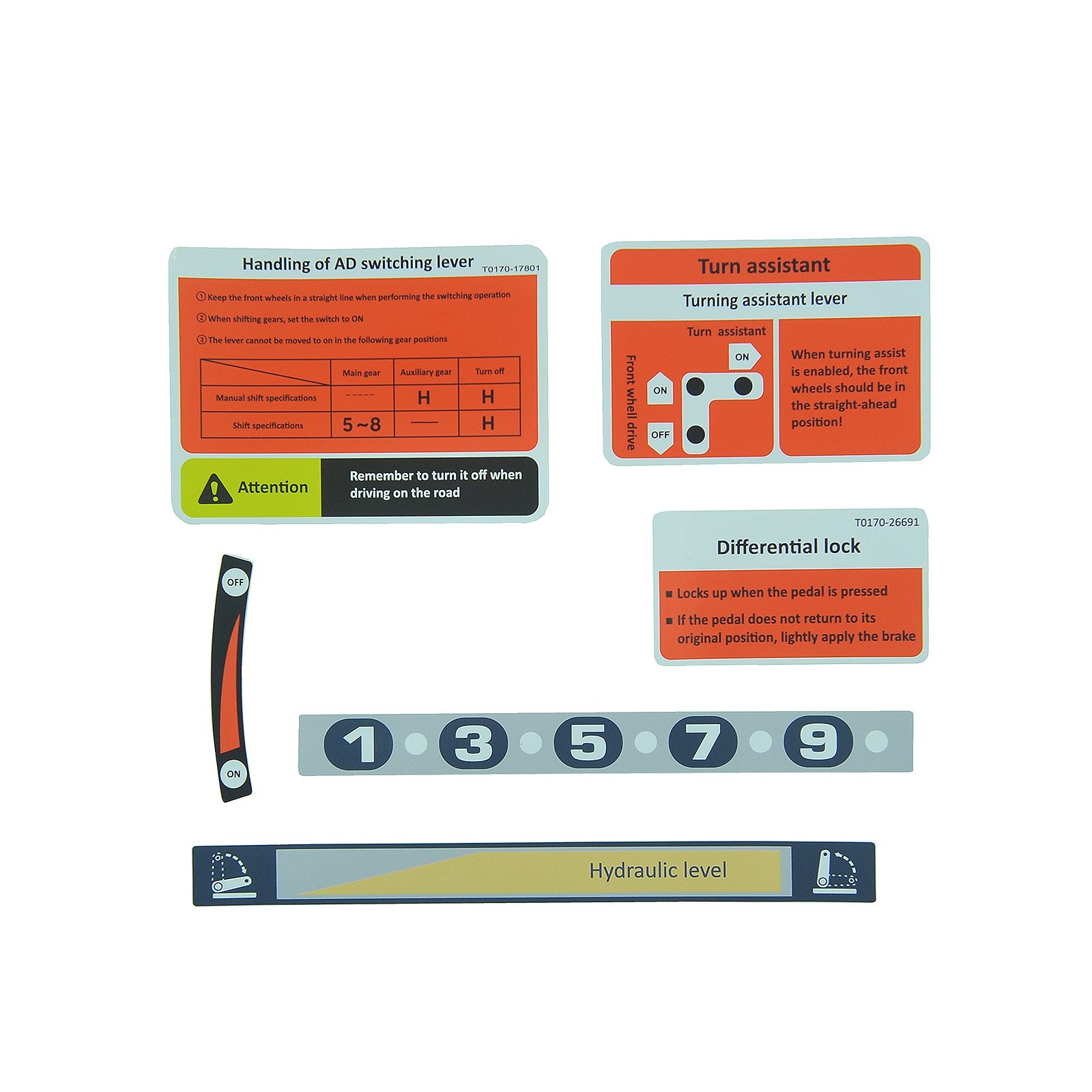 Pegatinas Kubota GL21, Kubota GL23, Kubota GL25, Kubota GL27, Kubota GL29, Kubota GL32, Kubota GL35, Kubota GL40, Kubota GL43, K