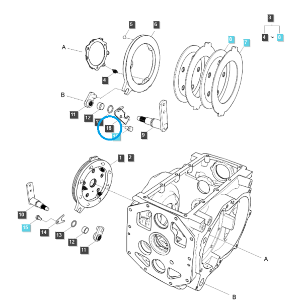 Handbremshalterung / TRG670 / LS Traktor 40012591