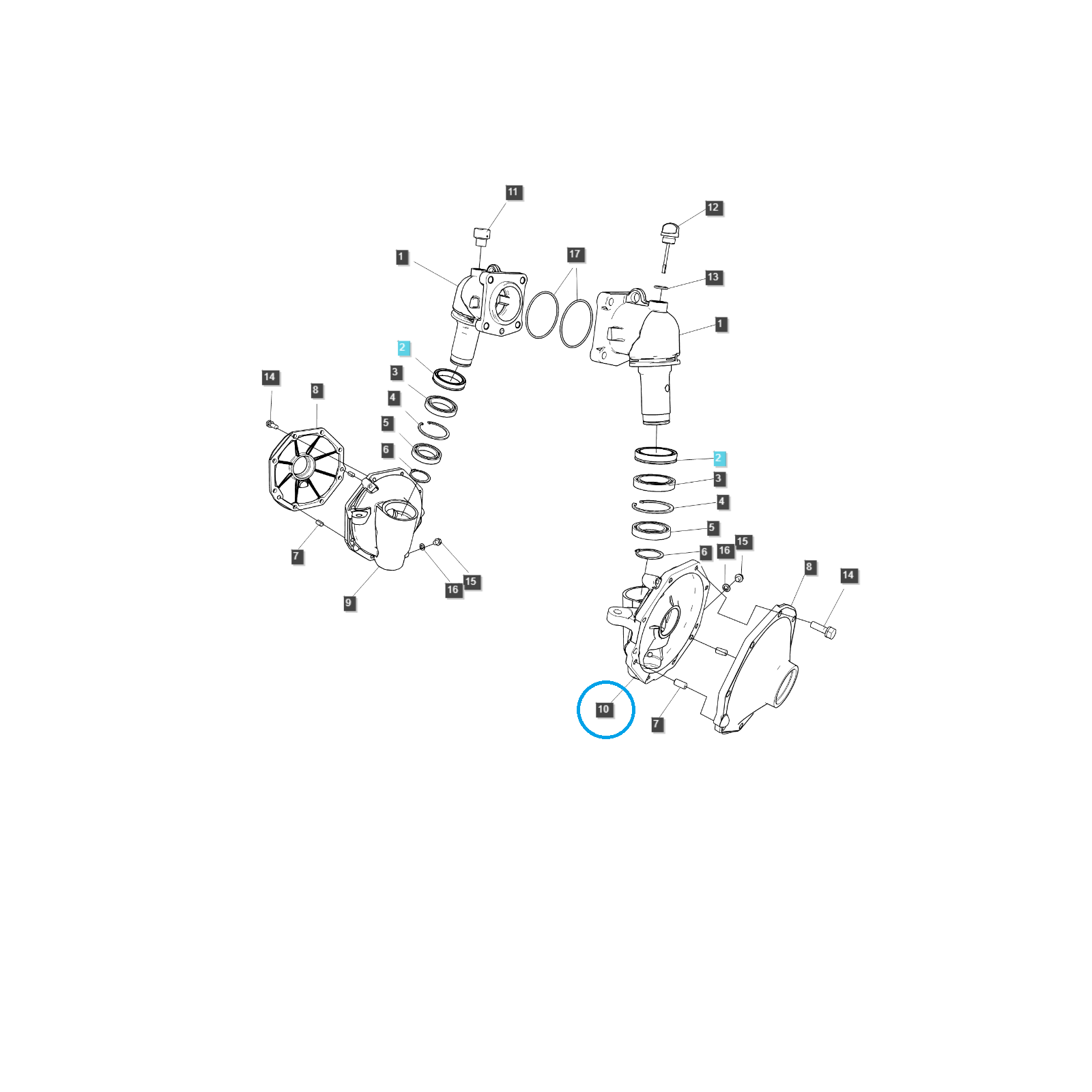 Obudowa lewej zwolnicy, zwrotnicy / TRG400 / LS Tractor 40195026 | Traktor.com.pl