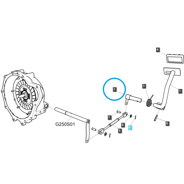 Kupplungspedal-Zwischenhebel / TRG260 / LS Traktor / LS XJ25 / J23 / J27 / Nr. 40292999