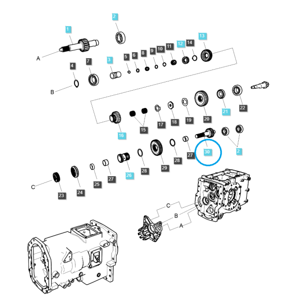 Gear connecting shaft / TRG285 / Ls Tractor 40328261