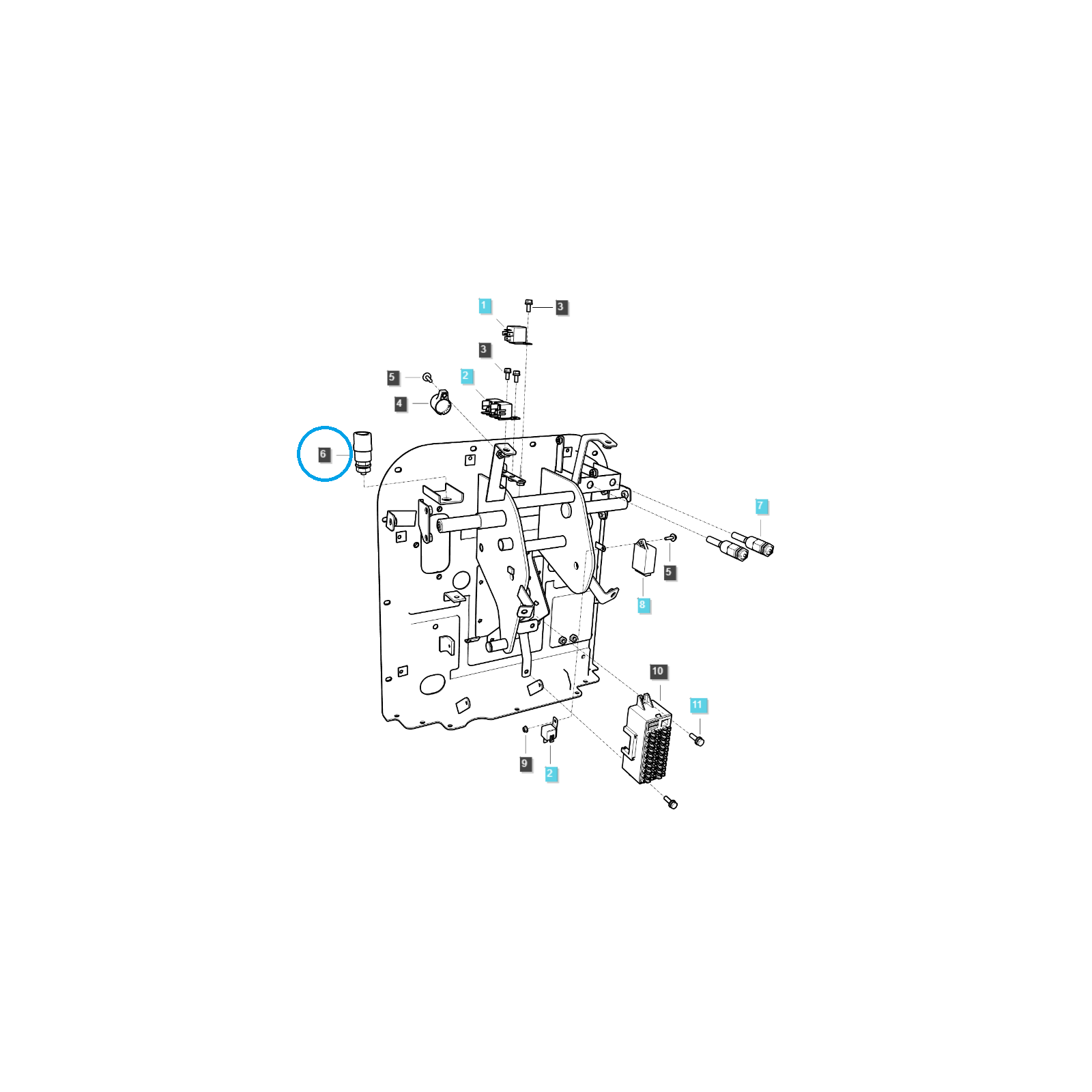 Capteur de position de pédale d'embrayage / TRG750 / Tracteur LS / 40007117
