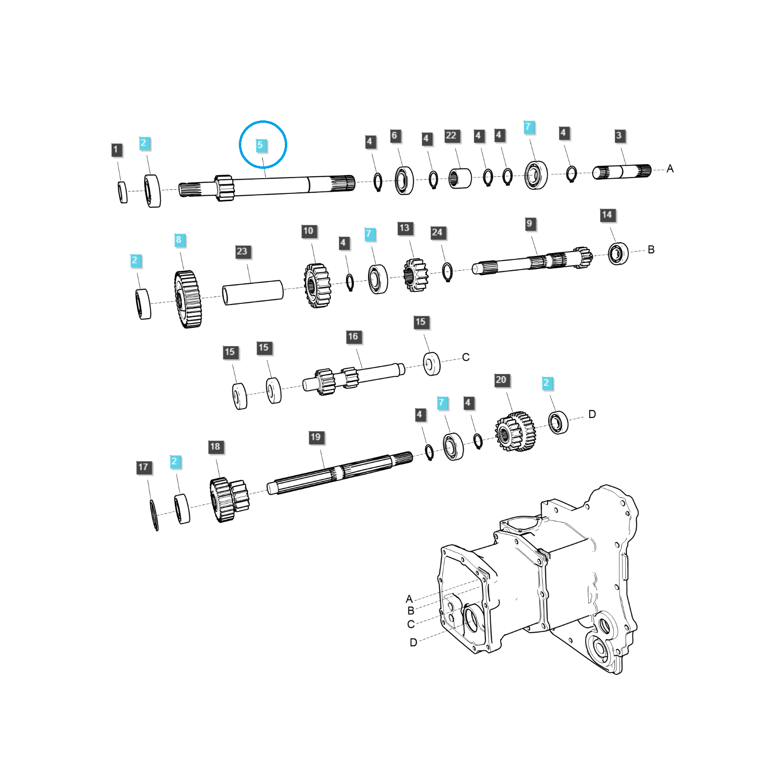 Arbre de transmission principal / TRG281 / Tracteur Ls 40309712