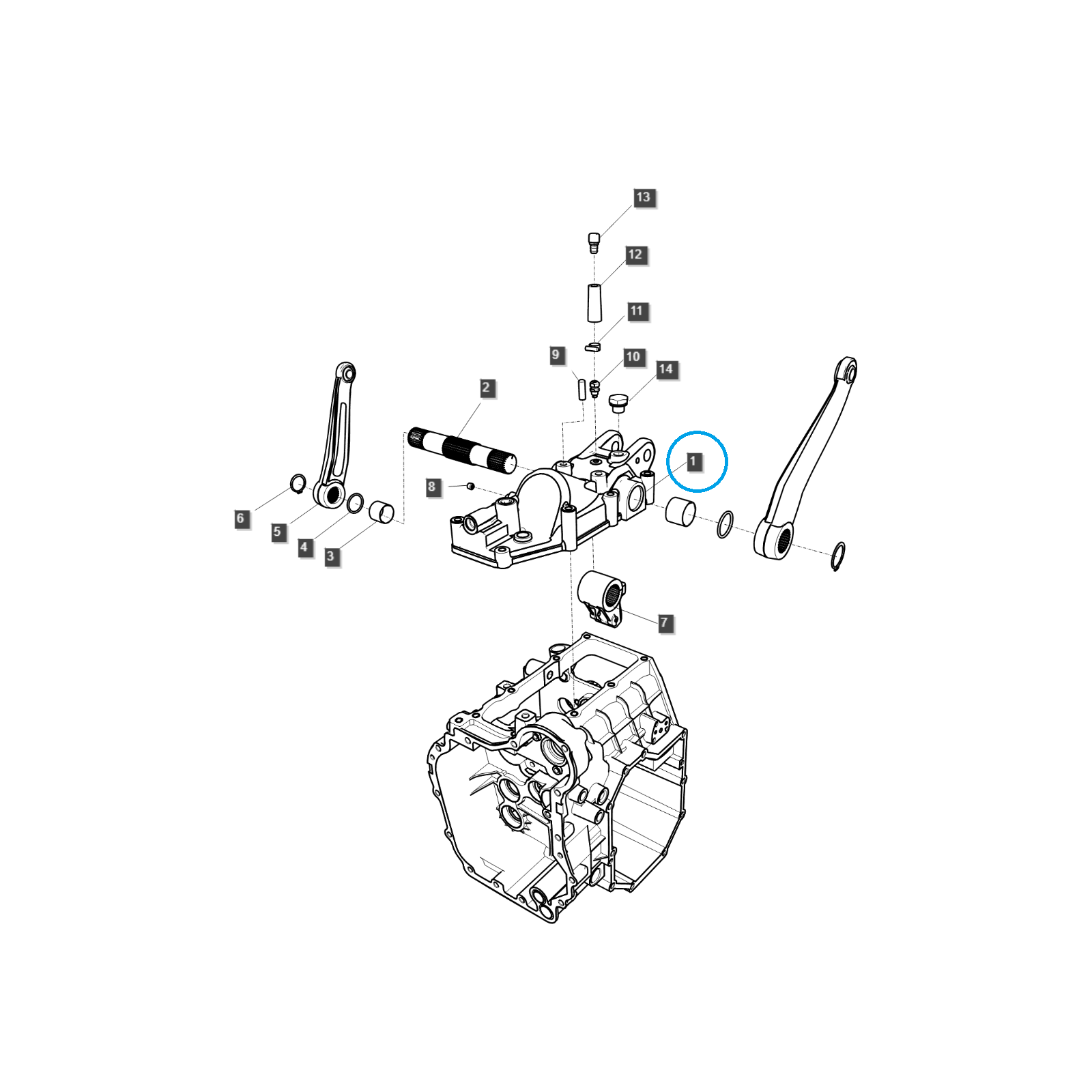 Caja de elevación de tres puntos / TRG820 / LS Tractor 40194099