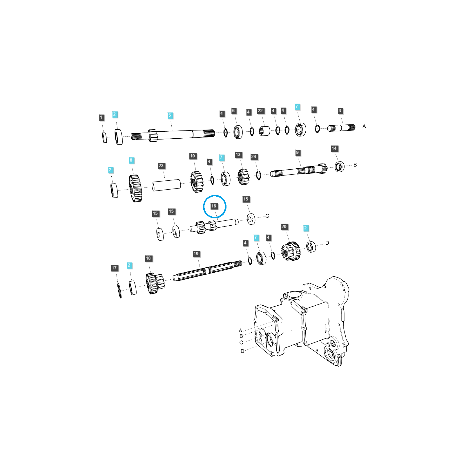 Hriadeľ prevodovky / TRG281 / Ls Traktor 40373828