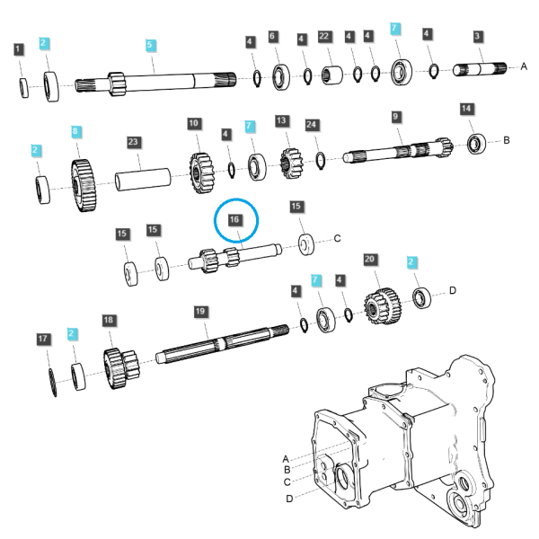 Hriadeľ prevodovky / TRG281 / Ls Traktor 40373828