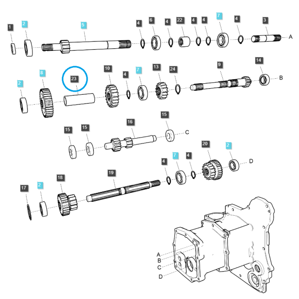 Dištančné puzdro / TRG281 / LS Traktor 40374414