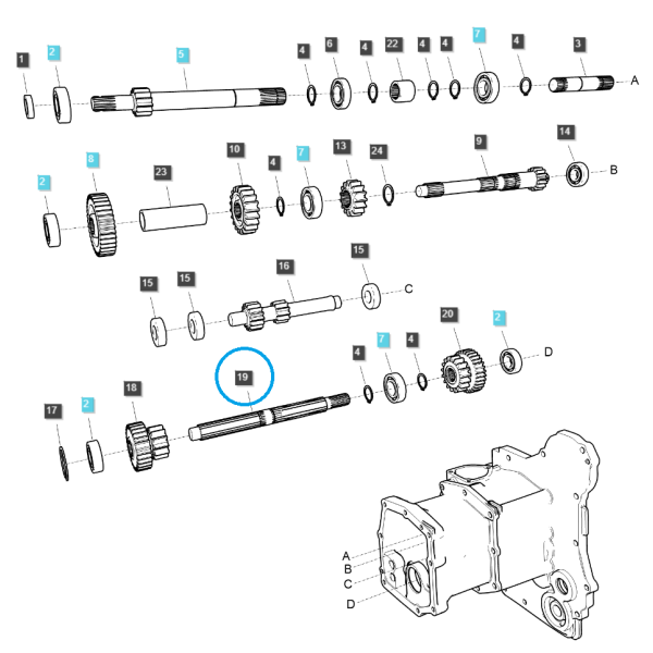 Hriadeľ prevodovky / TRG281 / Ls Traktor 40373830