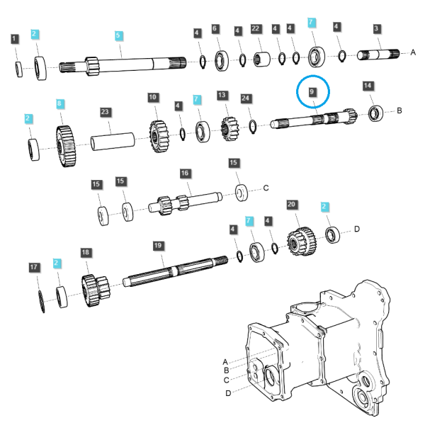 Getriebewelle / TRG281 / Ls Traktor 40374632