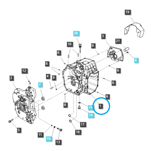 Skříň hydrostatické převodovky / TRG280 / Traktor Ls 40197123