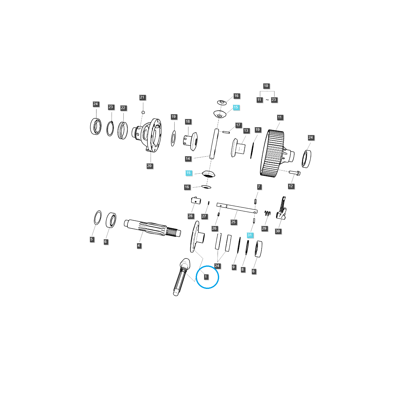 Doskové koleso + vstupný hriadeľ / G310 / Ls Traktor 40309491