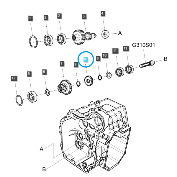 Pignon d'entraînement de tracteur 4WD / 24T / TRG288 / Ls 40309715
