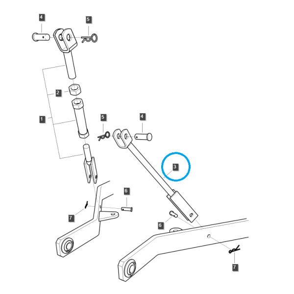 Gestänge-Hebegestänge (links) / TRG896 / LS-Traktor 40337135