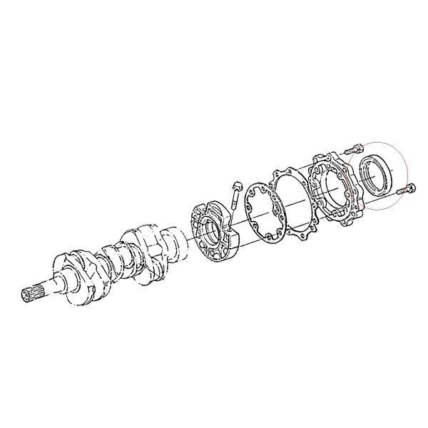 Retén de cigüeñal, 16271-04460, 72 x 90 mm, 72 x 90 mm, 90 x 72, 90 x 72, Kubota D905, Kubota D1005, Kubota D1105,